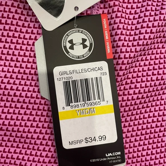 Under Armour girls pink athletic legging crops - Picture 2 of 2